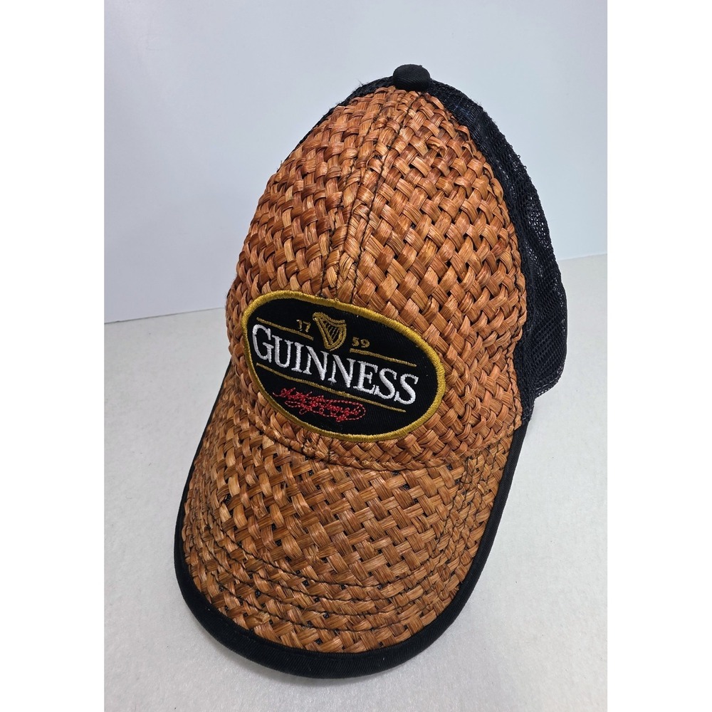 Guinness Beer 1759 Bio-Domes Straw Super Soft Mesh Snapback Trucker Hat Cap OSFA